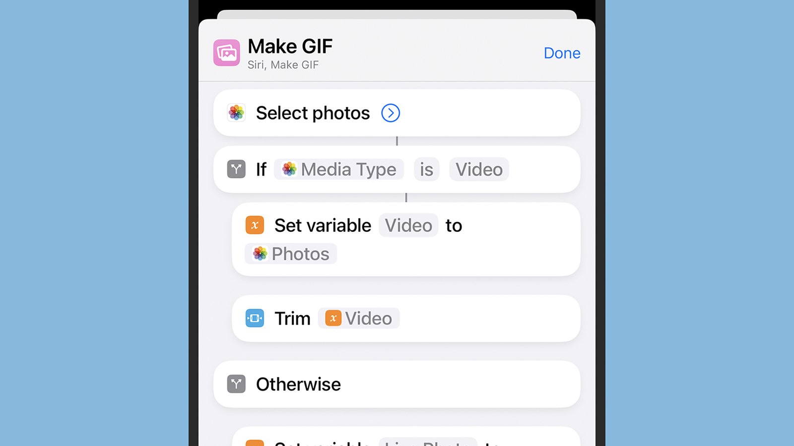 Phím tắt của Apple tạo ảnh GIF