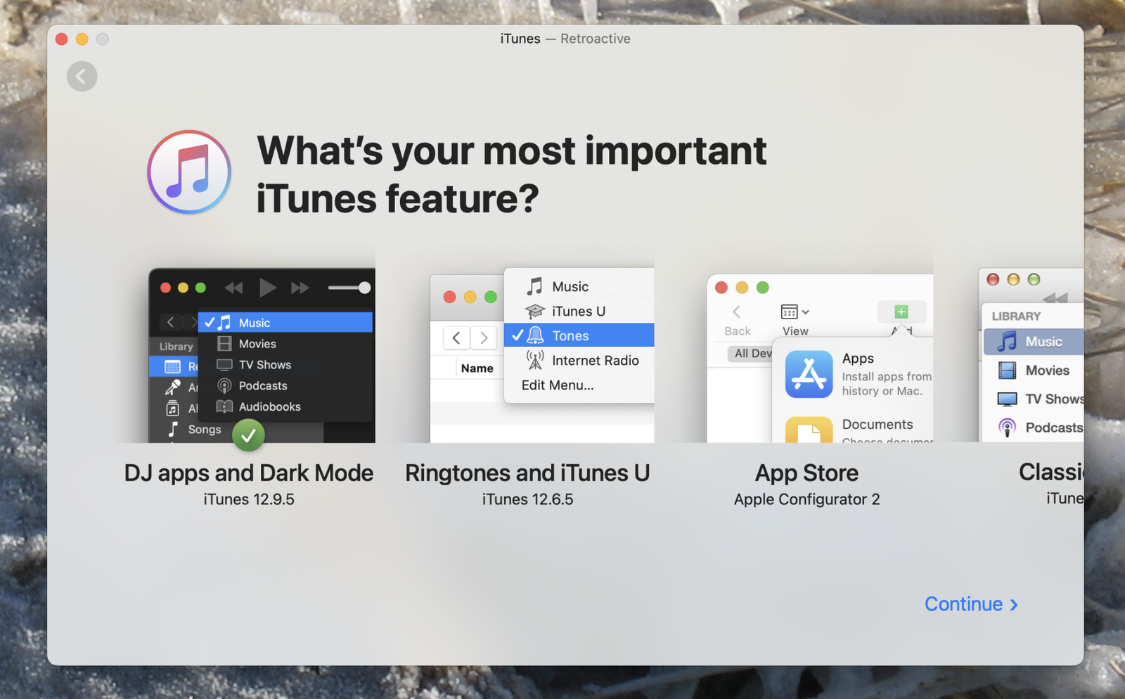 Ứng dụng Retroactive cung cấp tải xuống các phiên bản iTunes khác nhau