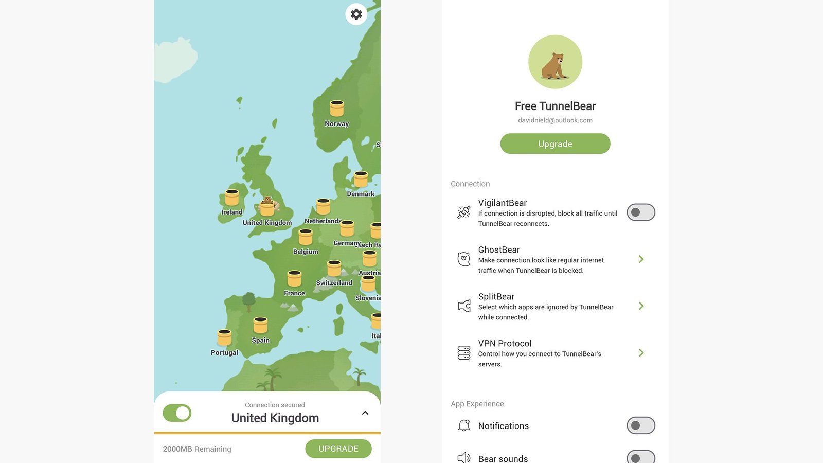 Ứng dụng VPN TunnelBear