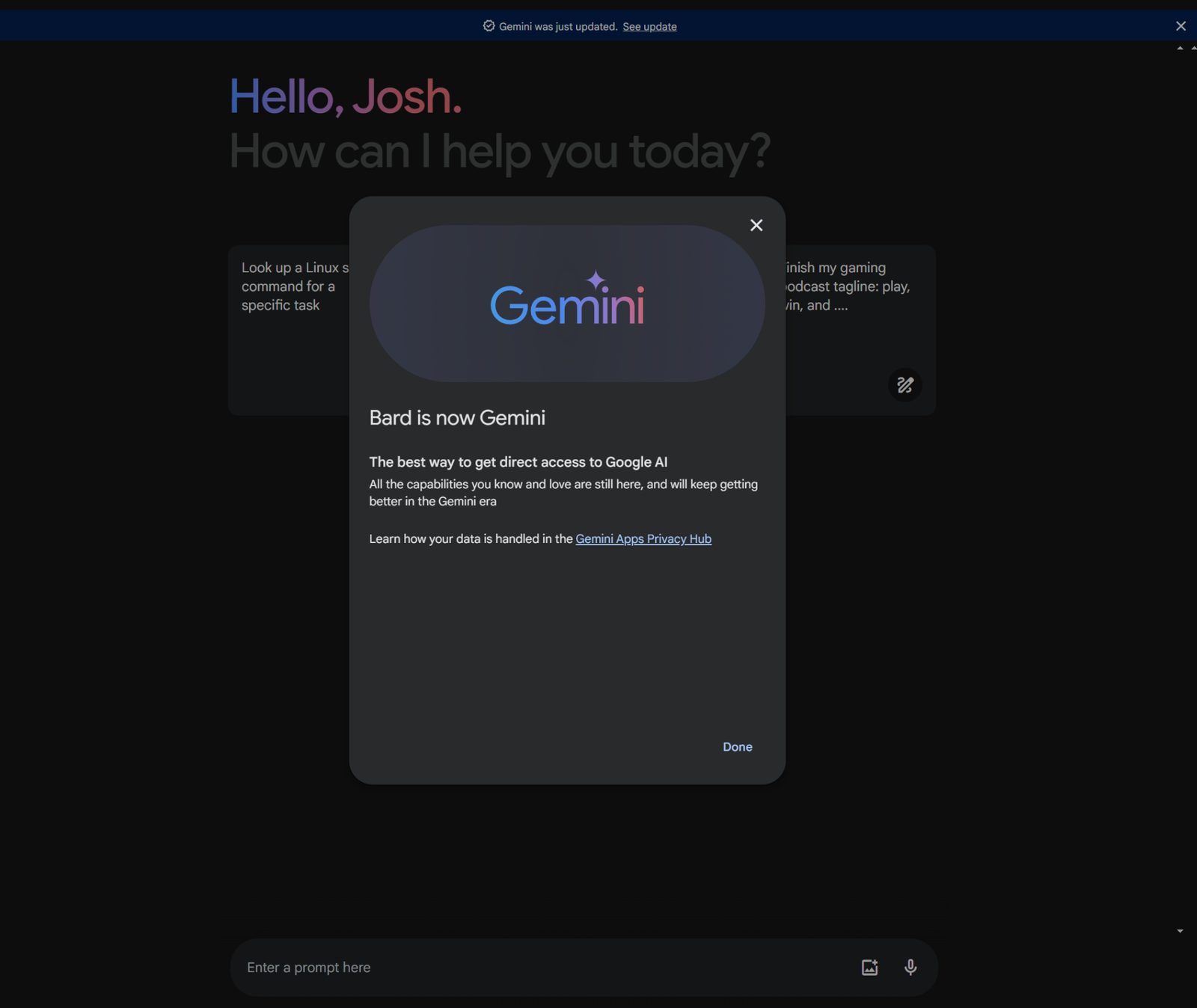Google Bard bây giờ là Google Gemini
