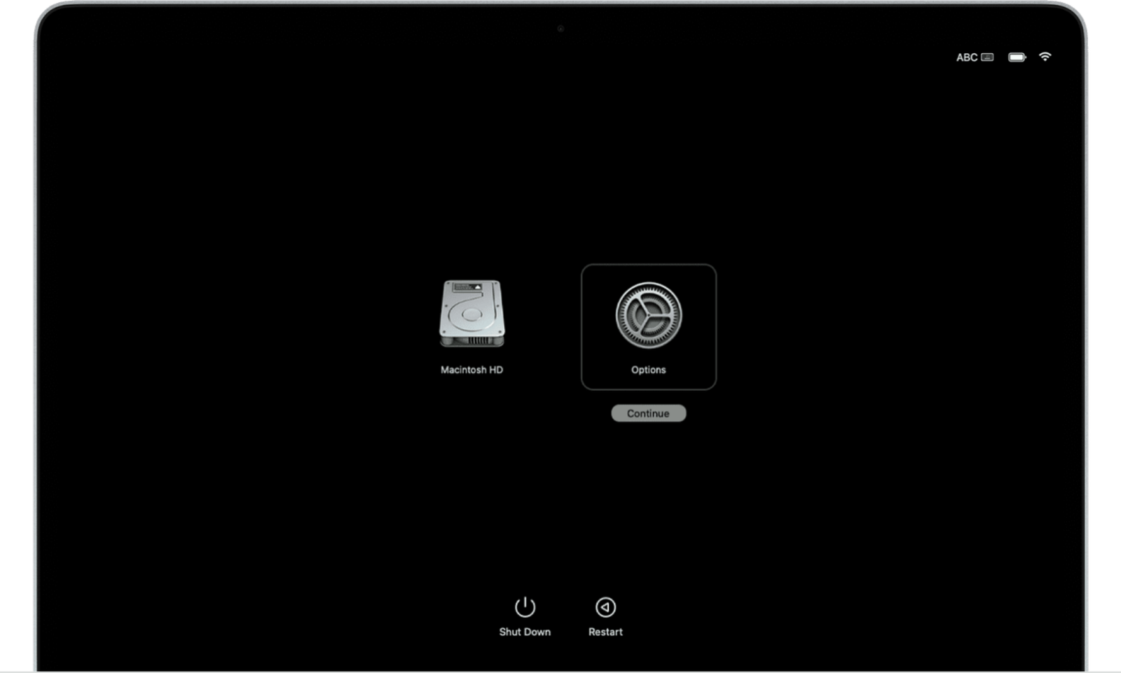 Khôi phục macOS trên MacBook.