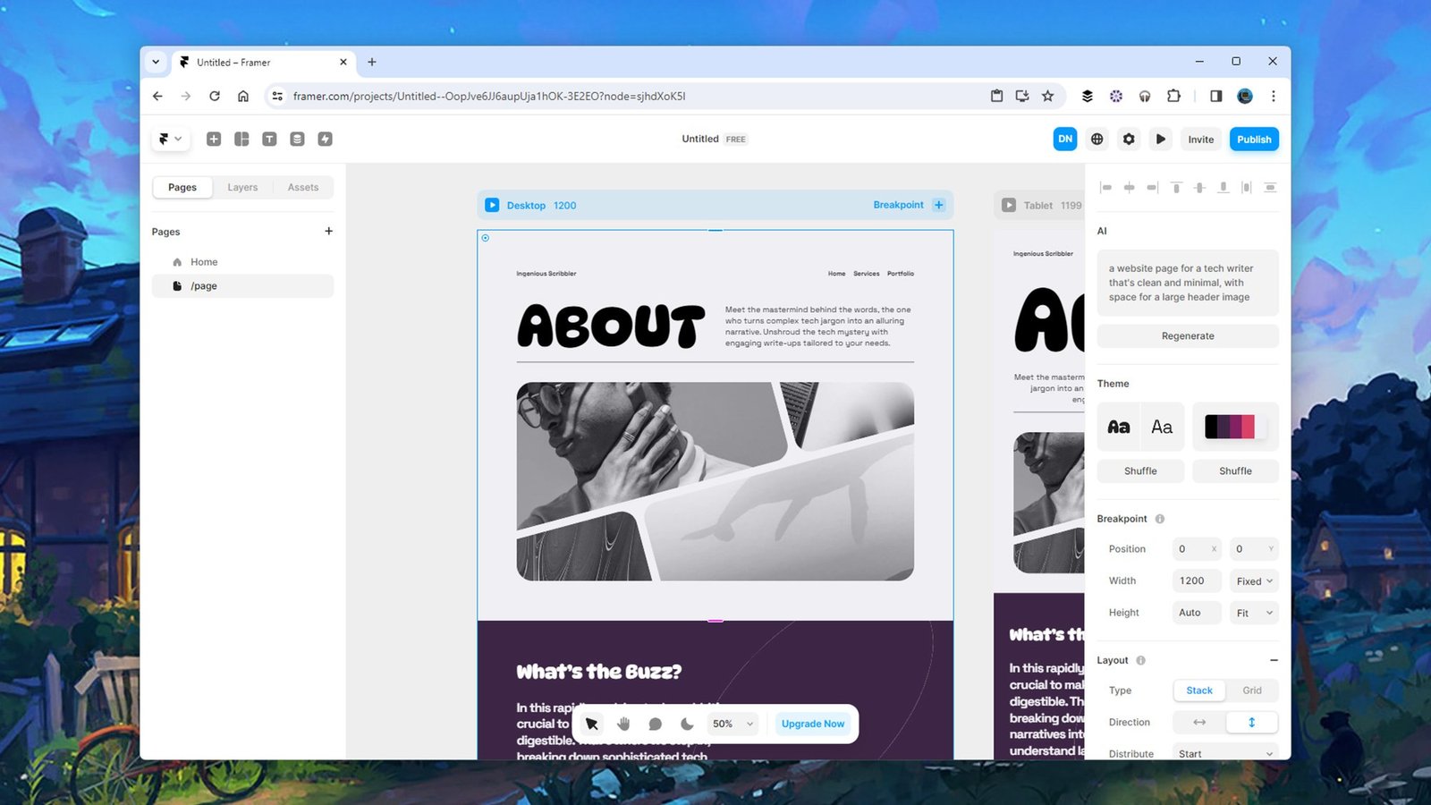 Trình tạo trang web Framer